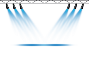 Bright blue Spotlight. Scene. Stage. Podium. Light Effects. Glow light effect. Glowing lamp. . Illustration number 209 png