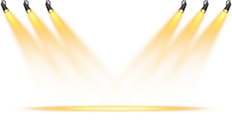 Bright Yellow or Golden Spotlight. Scene. Stage. Podium. Light Effects. Glow light effect. Glowing lamp. . Illustration number 204 png