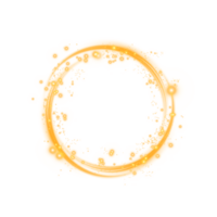 Yellow or golden spark circle light effect with magic glow. Abstract round glitter sparkle yellow or golden. Shiny luxury circular dust particle design set with starlight trail. . Number 16 png