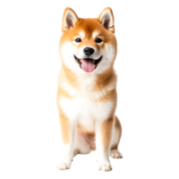Playful Shiba Inu Dog Smiling with Joyful Expressigainst png