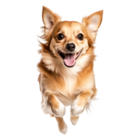 Happy Small Dog Running with Joyful Expression in Bright Studio Setting png