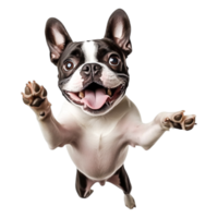 Playful and Happy French Bulldog with Excited Expression in closeup View png