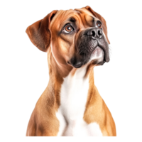 Portrait of a Thoughtful Boxer Dog with Expressive Face and Soft Fur png