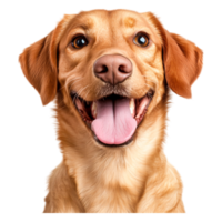 Happy Golden Retriever With Tongue Out Showing Joyful Expression Close Up png