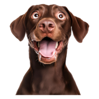 Happy Brown Dog with Open Mouth and Expression of Joyful Excitement png
