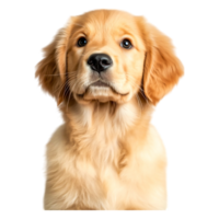 Adorable Golden Retriever Puppy with Soft Fur and Curious Expression png
