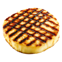 Grilled Delicious Cheese Round with Perfect Charred Grate Patterns png