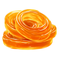 Swirled Bright Orange Candy with Glossy Texture and Shiny Surface png