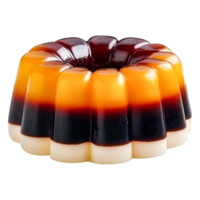 Colorful Layered Gelatin Dessert with Striped Design and Smooth Texture png