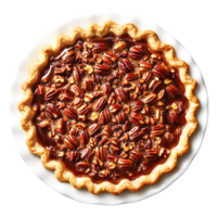Homemade Pecan Pie with Golden Crust and Crunchy Topping png