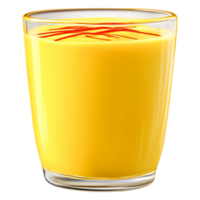 Freshly Squeezed Orange Juice with Saffron Garnish in Glass Cup png