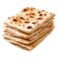 Freshly Baked Flatbread Stacked for Delicious Culinary Use and Presentation png