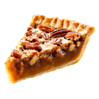 Delicious Slice of Pecan Pie with Crunchy Nuts and Sweet Filling png