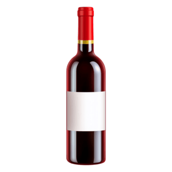 Elegant Red Wine Bottle with Empty Label for Custom Branding Use png