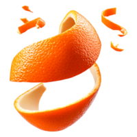 Fresh Orange Peel Swirling in Motion with Vibrant Color and Texture png