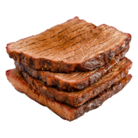 Juicy and Tender Slices of Grilled Brisket Stacked png