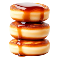 Delicious Stack of Pancakes with Melted Syrup Drizzle on Top png
