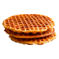 Delicious Stack of Crispy Golden Waffles Isolated on png