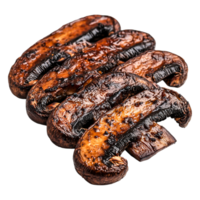 Grilled Portobello Mushrooms with Charred Texture for Culinary Presentation png
