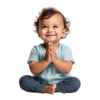A baby sitting and clapping its hands isolated on transparent background png