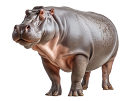 a big hippopotamus standing isolated on transparent background png