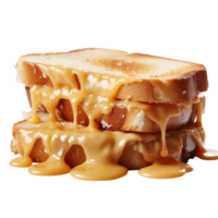 A melted cheese sandwich isolated on transparent background png