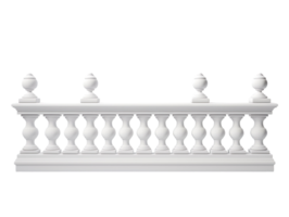 A realistic white railing isolated on transparent background png