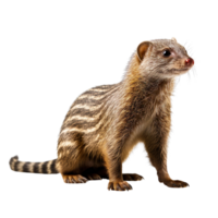 Banded Mongoose side view isolated on transparent background png