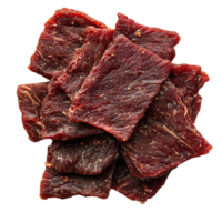 Beef jerky closeup isolated on transparent background png