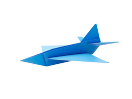 Blue paper plane isolated on transparent background png