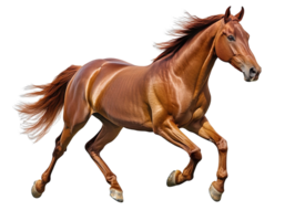 Brown horse running isolated on transparent background png