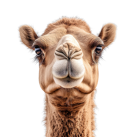Camel face front view isolated on transparent background png