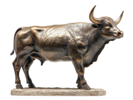 bull statue isolated on transparent background png