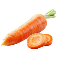 Carrot with slice isolated on transparent background png
