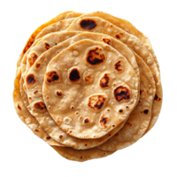 Chapati roti isolated on transparent background png