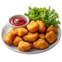 Chicken nuggets with ketchup isolated on transparent background png