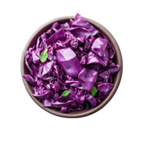 Chopped red cabbage isolated on transparent background png