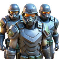 serene rustic A Group of Genetically Modified Soldiers professional png