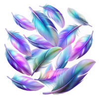stunning vintage A Field of Floating Iridescent Feathers authentic png