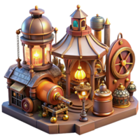 beautiful abstract A Bustling Steampunk Marketplace Filled Wi high quality png