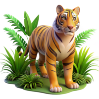beautiful minimalist A Majestic Tiger Prowling Through the Jung high resolution png