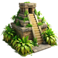 serene abstract A Crumbling Mayan Pyramid Overgrown With high quality png