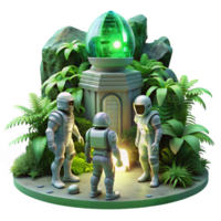 beautiful rustic A Group of Explorers in Futuristic Spac original png