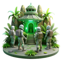 beautiful abstract A Group of Explorers in Futuristic Spac professional png
