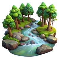 magnificent rustic A Babbling Brook Flowing Through a Forest genuine png