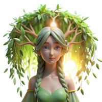 magnificent abstract A Serene Dryad Emerging from a Willow Tre authentic png