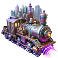 dramatic classic A High Speed Steampunk Train Powered By professional png