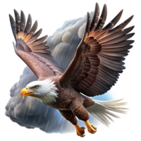 elegant classic A Majestic Bald Eagle Soaring Through A high resolution png