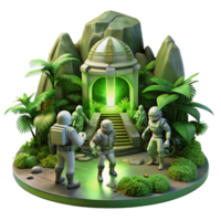 extraordinary contemporary A Group of Explorers in Futuristic Spac genuine png