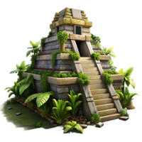 beautiful vintage A Crumbling Mayan Pyramid Overgrown With authentic png